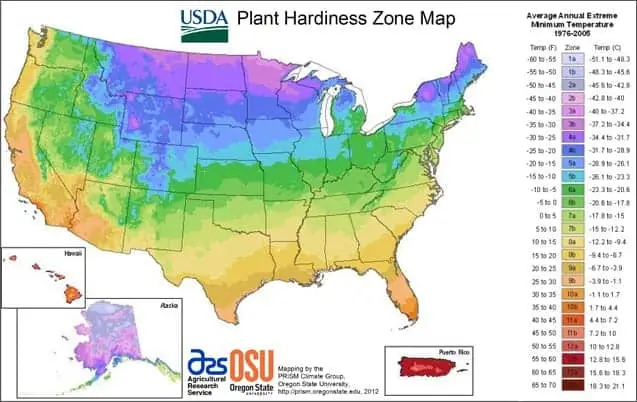 usda hardniness zone map